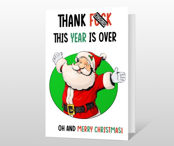 Rude Christmas Card Xmas Card Funny Joke Bad Santa - Etsy Rude Christmas Card Xmas Card Funny Joke Bad Santa - Etsy