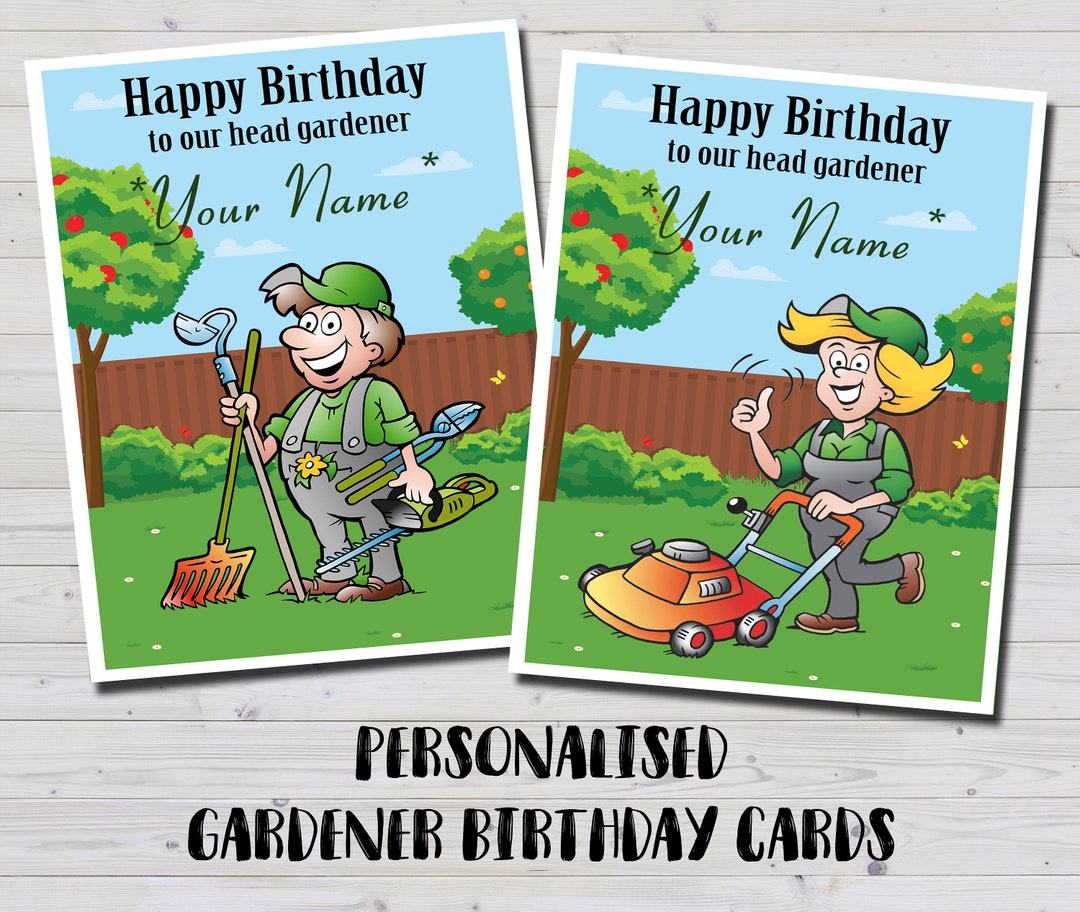 Personalised Gardener Birthday Card Greeting Card Any NAME - Etsy