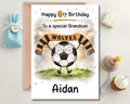 Personalised Football Birthday Card – Custom Name Age Relation Greeting Cards for Grandson, Nephew, Son