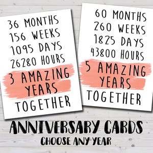Amazing Years - Anniversary Greeting Card - Choose from any year! Romantic love lovers Wedding Husband Wife Boyfriend Fiancé Girlfriend