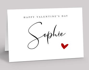 Personalized Valentine's Day Card - Romantic Name Card