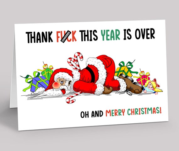 Rude Christmas Card Xmas Card Funny Joke Bad Santa - Etsy Ireland Rude Christmas Card Xmas Card Funny Joke Bad Santa - Etsy Ireland