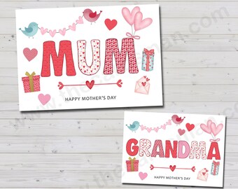 Cute Mother’s Day Card for Mum, Mom, Mummy, Mam, Nan, Grandma