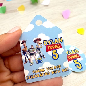 Toy Story Birthday Favor Tags: Personalized Thank You, Set of 16