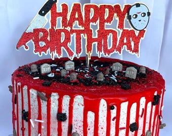 Adorno para tarta de Halloween: decoración para fiesta de terror sangriento