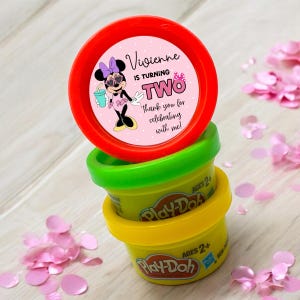 Minnie Mouse Birthday Party Favor Stickers: Personalized Play-Doh Labels