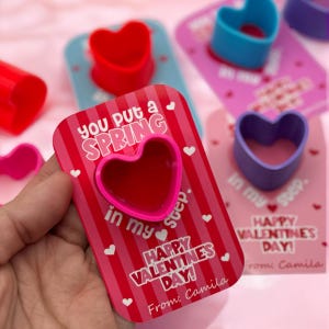 Cartes de Saint-Valentin personnalisées en forme de coeur | Saint-Valentin en classe | vous mettez du ressort dans ma démarche | Carte de Saint-Valentin moulante | articles de fête