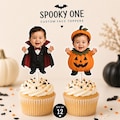 Custom Face Halloween Cupcake Toppers, Spooky Birthday Decor with Adorable Costume Designs
