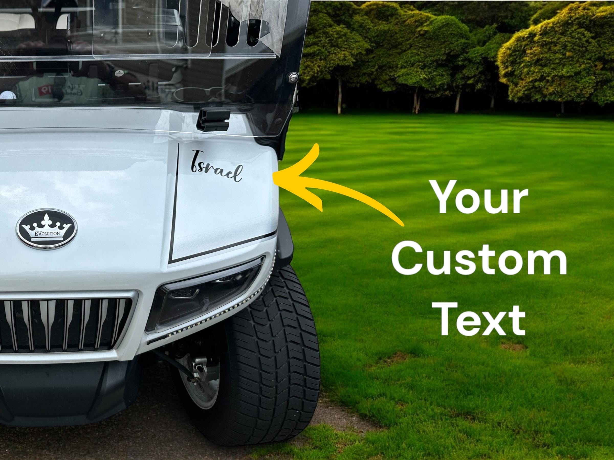 Custom Golf Cart Name Decal: 4.5