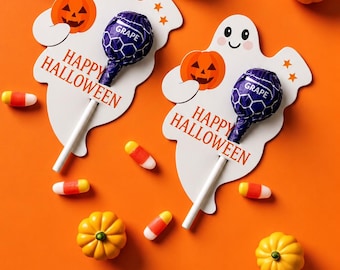 Halloween Ghost Lollipop Holders: Classroom Party Favors (Set of 12+)