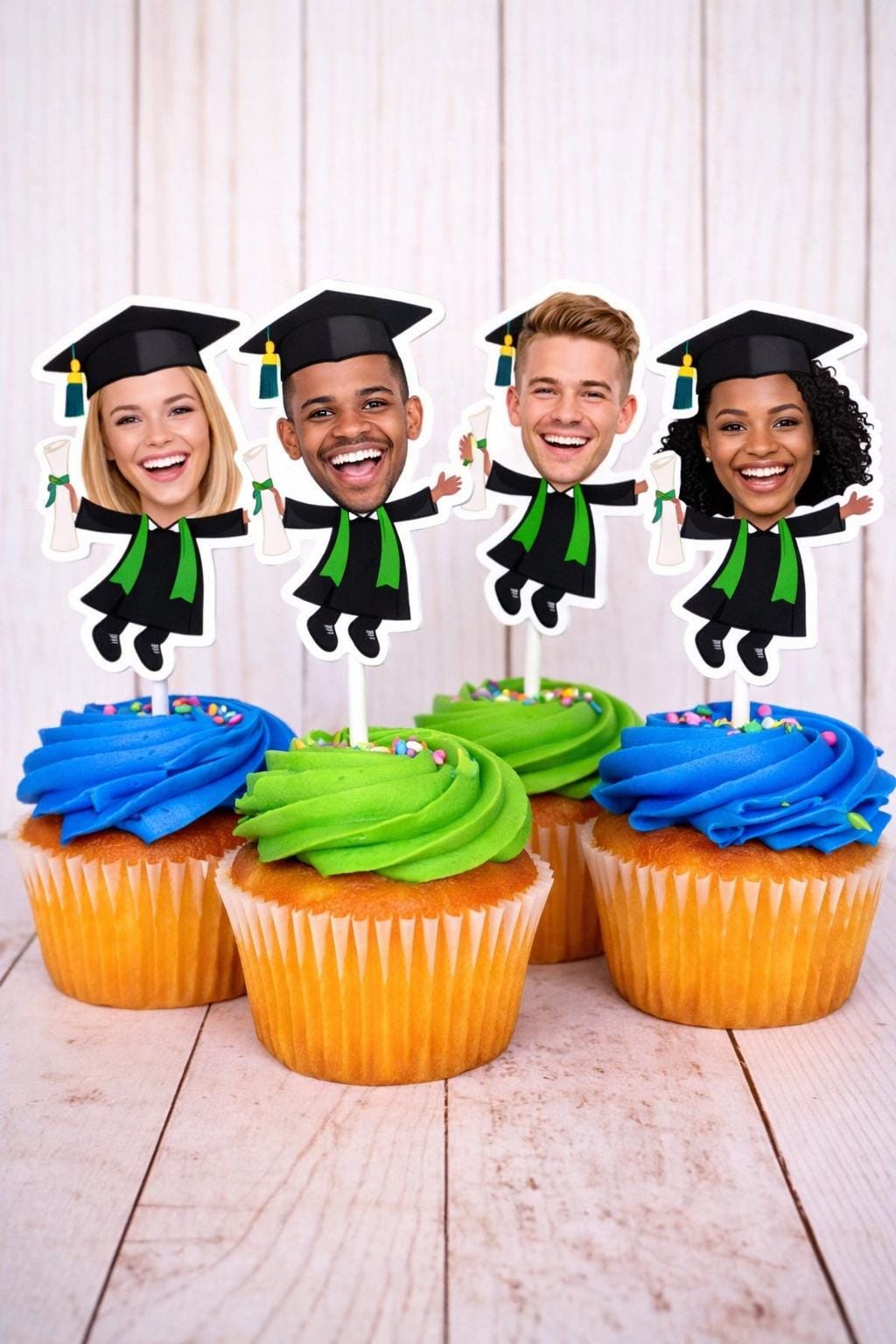 Custom Face Graduation Cupcake Toppers – Class of 2026 Photo Picks - Etsy