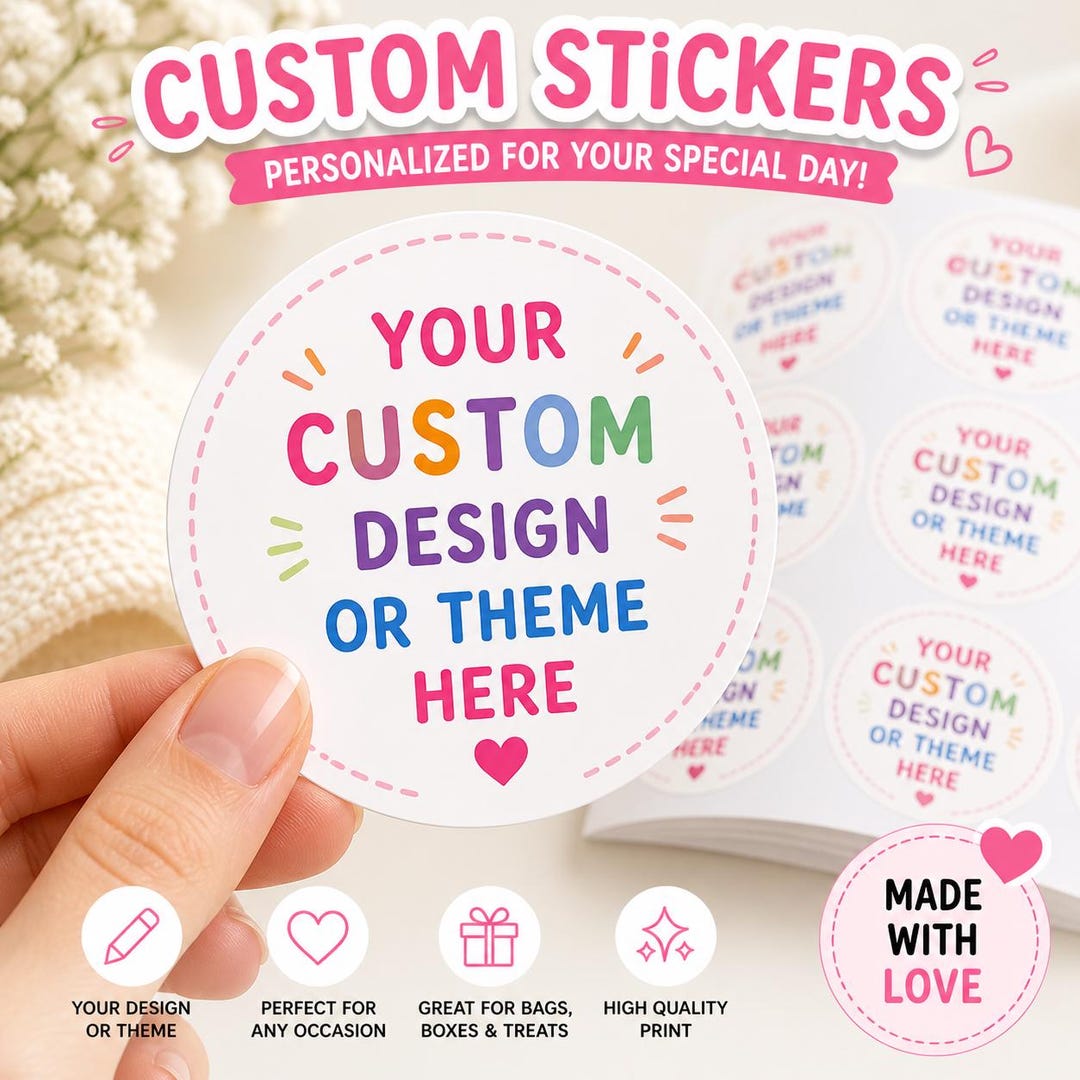 Custom Birthday Stickers | Personalized Party Favor Labels | Any Theme ...