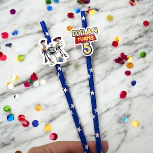 Toy Story Birthday Straws: Custom Name & Age Party Decor