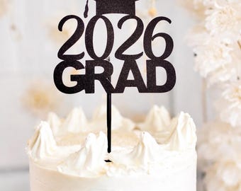 Decorazione per torta di laurea 2026: Cappello di laurea glitterato per feste.
