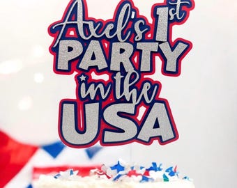 4th of July Cake Topper: Patriotic Party Decoration