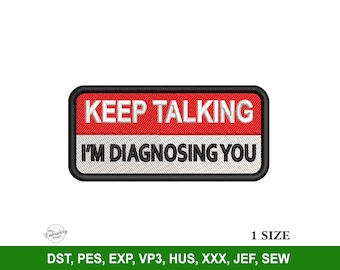 Keep Talking Embroidery Patch Machine Design File for Hats, Trendy Embroidery Design, Embroidered Patch PES Files, Custom Baseball & Dad Hat