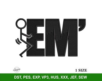 F Em Embroidery Machine Design File for Hats, Trendy Embroidery Design, Embroidery Font, Embroidery Designs Trendy, Stickdatei PES VP3 FIles