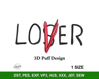 Lover Loser 3D Puff Embroidery Design for Hats, Embroidery Designs Trendy, Custom Hat Embroidery, Gorra Bordados, Foam Embroidery Designs