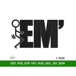 F Em Embroidery Machine Design File for Hats, Trendy Embroidery Design, Embroidery Font, Embroidery Designs Trendy, Stickdatei PES VP3 FIles