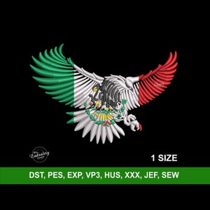 Mexican Eagle Embroidery Design for Hats, Embroidery Designs Trendy, Custom Hat Embroidery, Gorra Bordados, Eagle Emblem of Mexico Dst & Pes