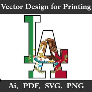 LA Mexican Svg para Impresión, Camisa Mexicana Png, Arte Imprimible Mexicano, Diseño de Vectores para Impresión, Arte de Pared de Moda, Vaso de Etiqueta Mexicana
