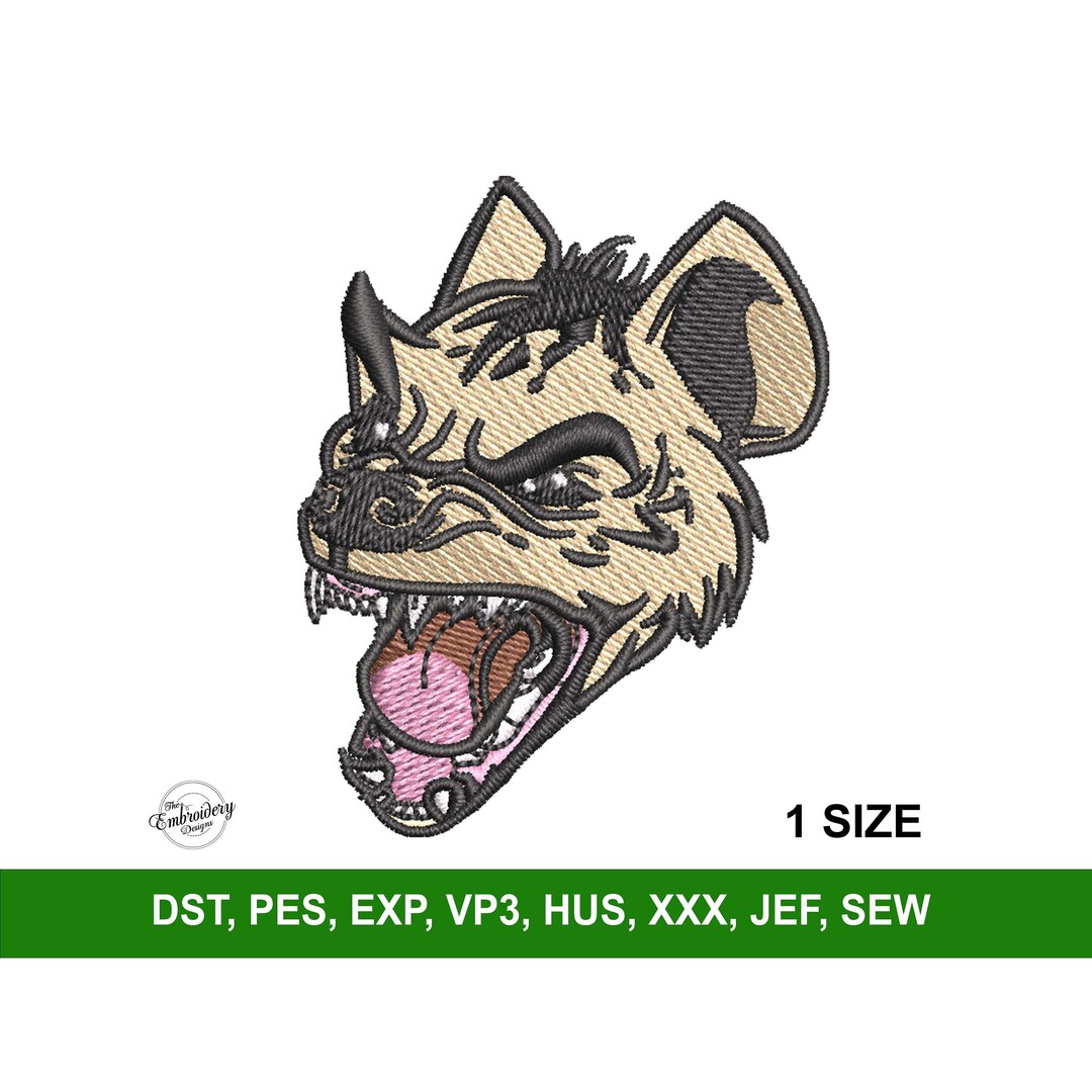 Hyena Wild Animal Mascot Machine Embroidery Design File for - Etsy