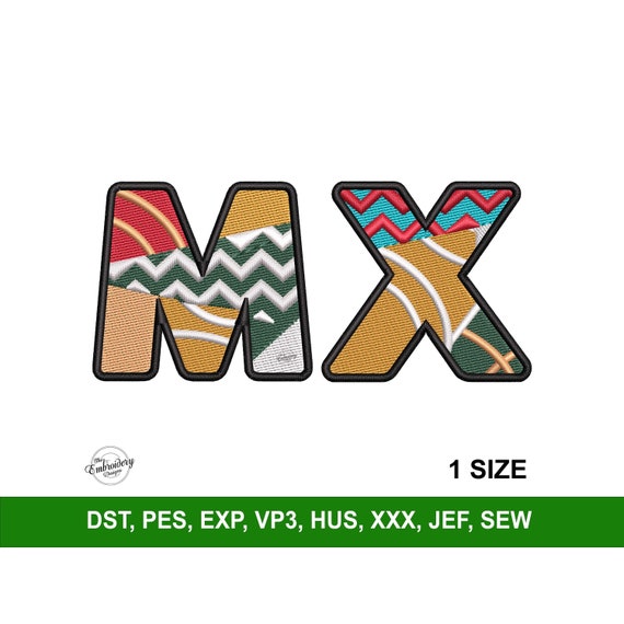 Mexico MX Machine Embroidery Design File for Hats, Embroidery Files PES and Trendy, Custom Hat Embroidery, Gorra Bordados Trucker & Snapback