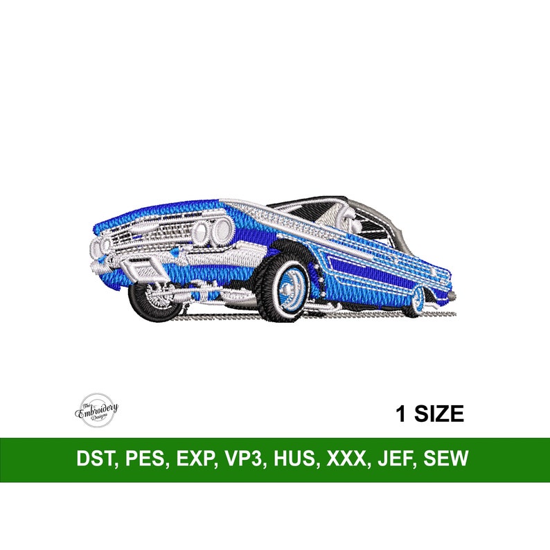 Lowrider Car Machine Embroidery Design File Vehicle Etsy