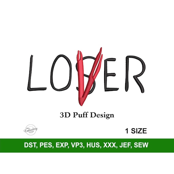 Lover Loser 3D Puff Embroidery Design for Hats, Embroidery Designs Trendy, Custom Hat Embroidery, Gorra Bordados, Foam Embroidery Designs