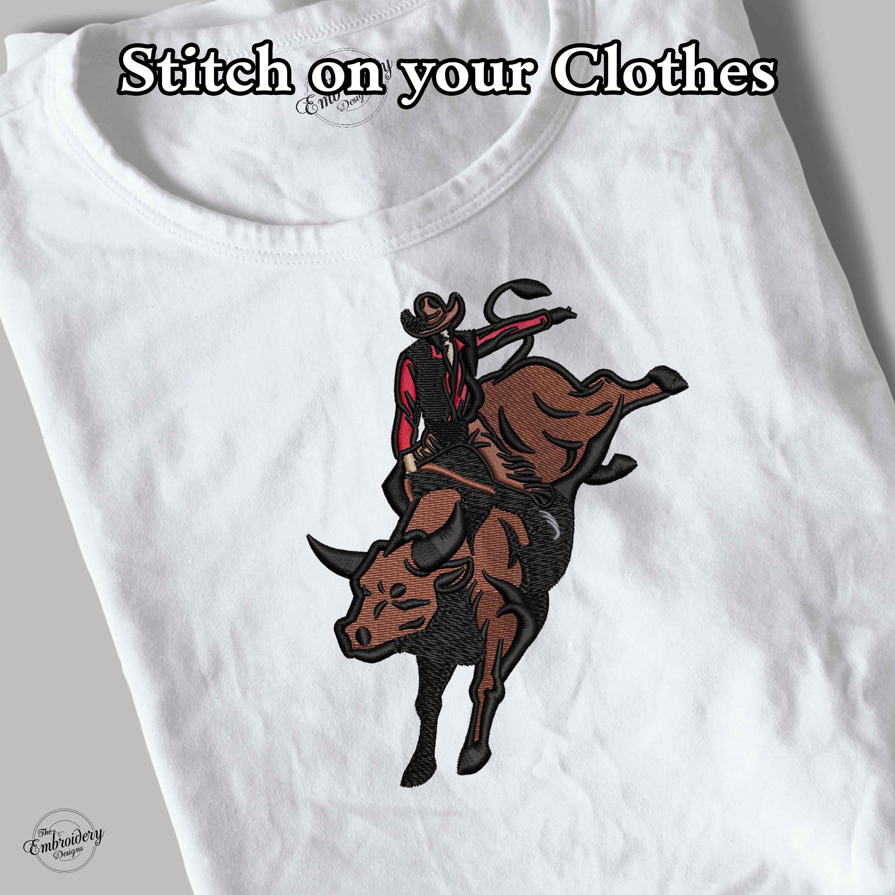 Bull Rider Embroidery Bull Rider Embroidery Machine Design File for Hats, Embroidery Designs ...