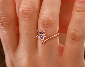 6 Jewel Tie Solid 14k Two Toned Gold Cubic Zirconia CZ Fancy Fashion Heart Butterfly Ring Size 6 Jewel Tie Solid 14k Two Toned Gold Cubic Zirconia CZ Fancy Fashion Heart Butterfly Ring Size