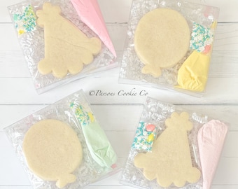 Balloon Birthday Cookie Decorating Kit | Individual Sugar Cookies | Royal Icing | Holidays | Decorate Your Own | Kids Zoom | Teacher