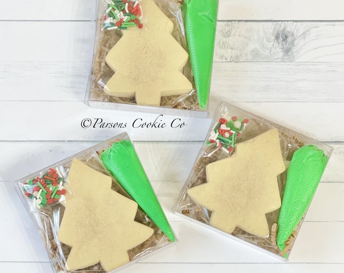 Christmas Tree DIY Sugar Cookie Decorating Kit | Holidays | Party | Remote Zoom | Gift