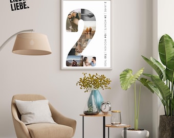 Anniversary Gift, Personalized Couple Poster, 2nd Anniversary Gift for Girlfriend, Valentine's Day, Gift for Couples