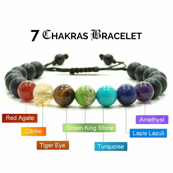 Clear Quartz Stones & Chakra Stones Spiritual Bead Bracelet (8mm Beads) -  Lazaro Brand Spiritual Store