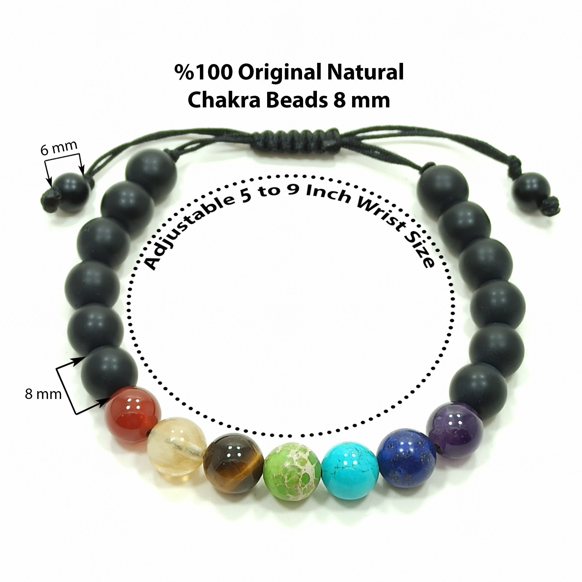 Juccini Chakra Beads Bracelets - 7 Chakra Lava Stone Bracelets for Anxiety  - Lightweight Calming Energy Bracelet Made from Natural Stones - Essential