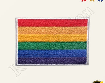 LGBT Flag Gay Pride Flag Embroidered Iron on Sew On Patch Badge