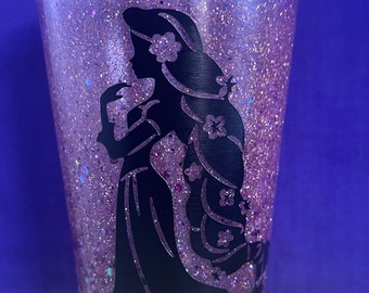 Raiponce Tangled Snow Globe Glitter Tumbler Disney 16oz