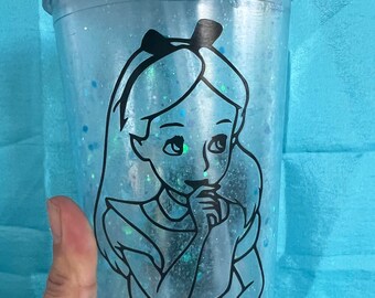 Alice in Wonderland Cheshire Cat Snow Globe Tumbler Disney 16oz