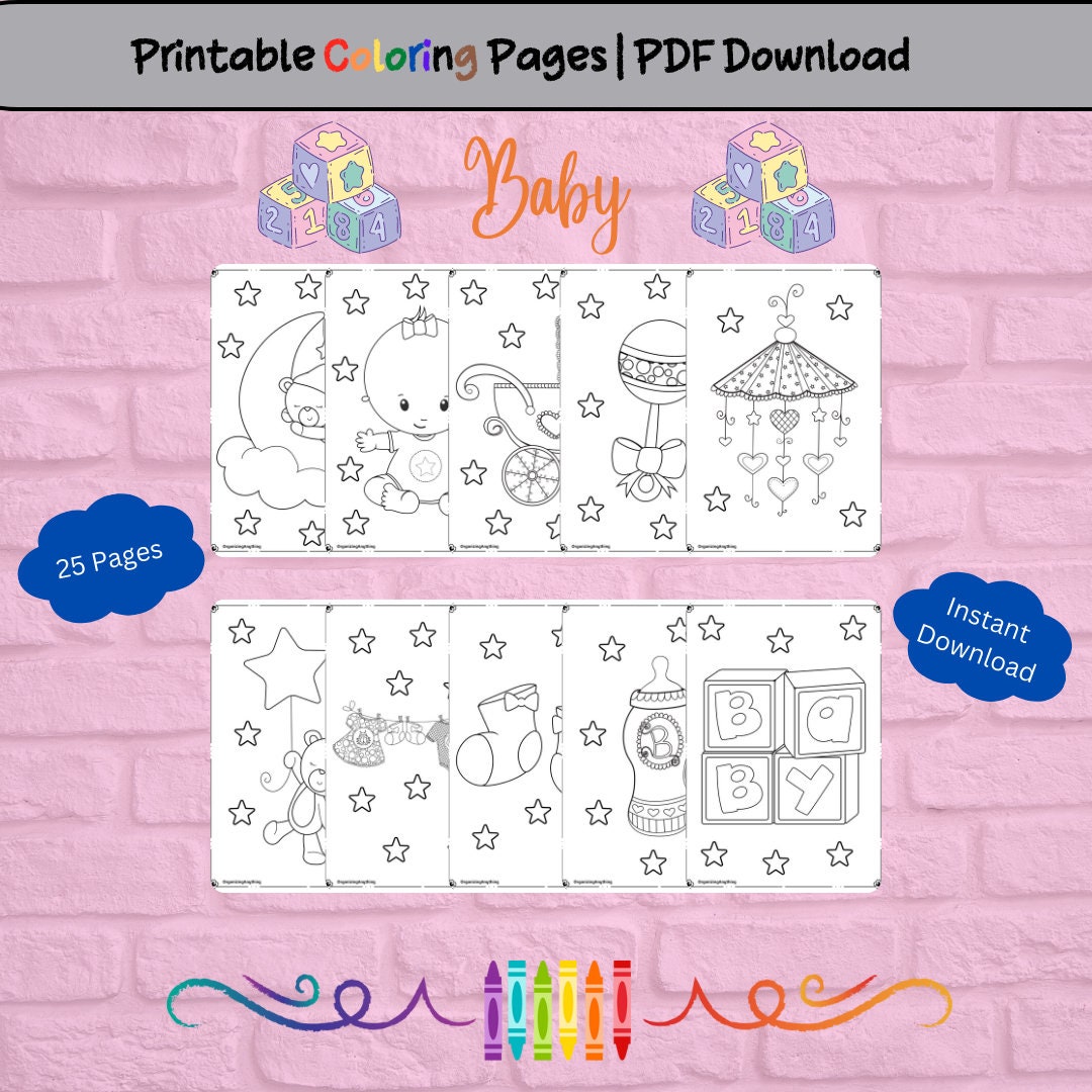 Baby Coloring Pages - Etsy