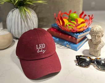 Leo birthday gift astrology sign embroidered zodiac hat Birthday gift for Leo Zodiac Baseball hat Fun gift for Leo August birthday gift