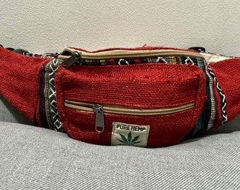 Handmade Hemp Fanny Pack, Hippie Bag, Waist Bag, Himalayan Hemp, Nepal