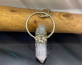 Fluorite crystal pendant with Tibetan silver (0101) pendant only
