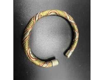Twisted adjustable copper and brass bracelet | unisex