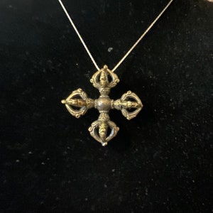 Double Dorje Vajra In Brass, Himalayan Jewelry, Ethnic, Tribal, Nepal(0163) pendant only