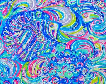 Fabric “Colorful Fish # 152 ”- Cotton Slub