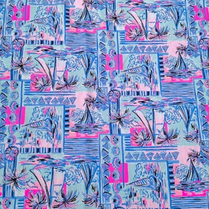Fabric “ Blue boats ”  #32 - Cotton poplin