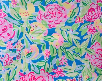 Fabric “ Flowers & butterflies ”# 161   LP - Cotton Terry Knit
