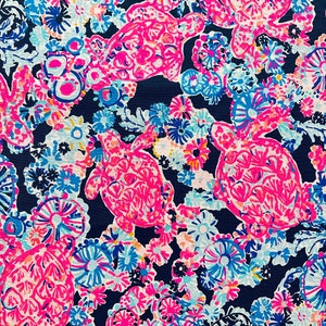Fabric “Navy Pink ” LP #0122 - Cotton Jersey
