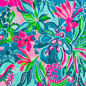 Fabric “ Pink & Turquoise”LP # 17  - Cotton Terry Knit